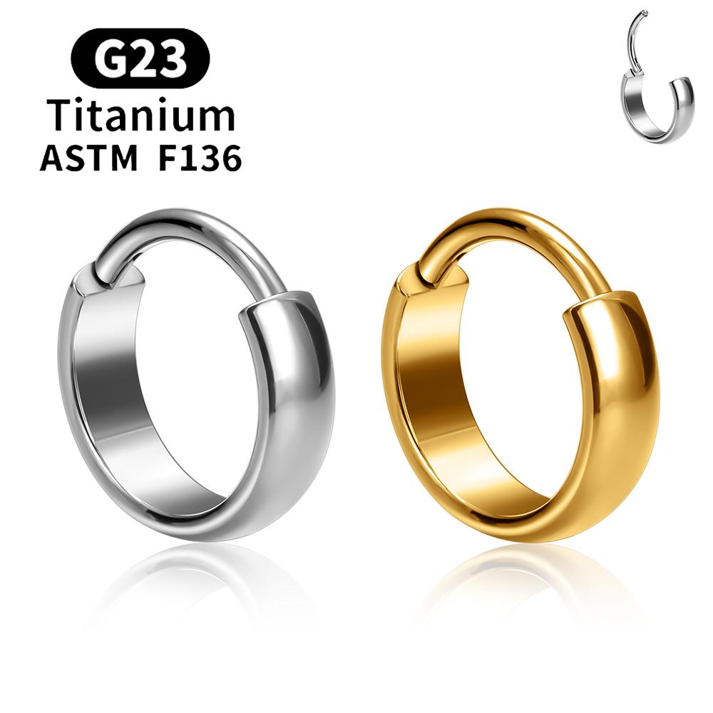 ASTM F136 G23 Титановые Кольца для Пирсинга Круглые Серьги 16G Сегментные Кольца-Защелки для Септума Носа Хряща Уха Хряща Уха Пирсинг Тела