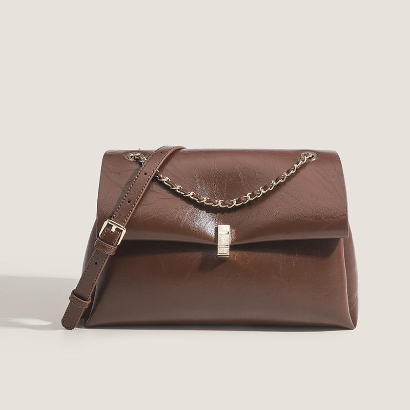 Simple Commuting Small Square Bag for Women 2024 New Vintage Underarm Bag Chain Handbag Casual Shoulder Crossbody Bag