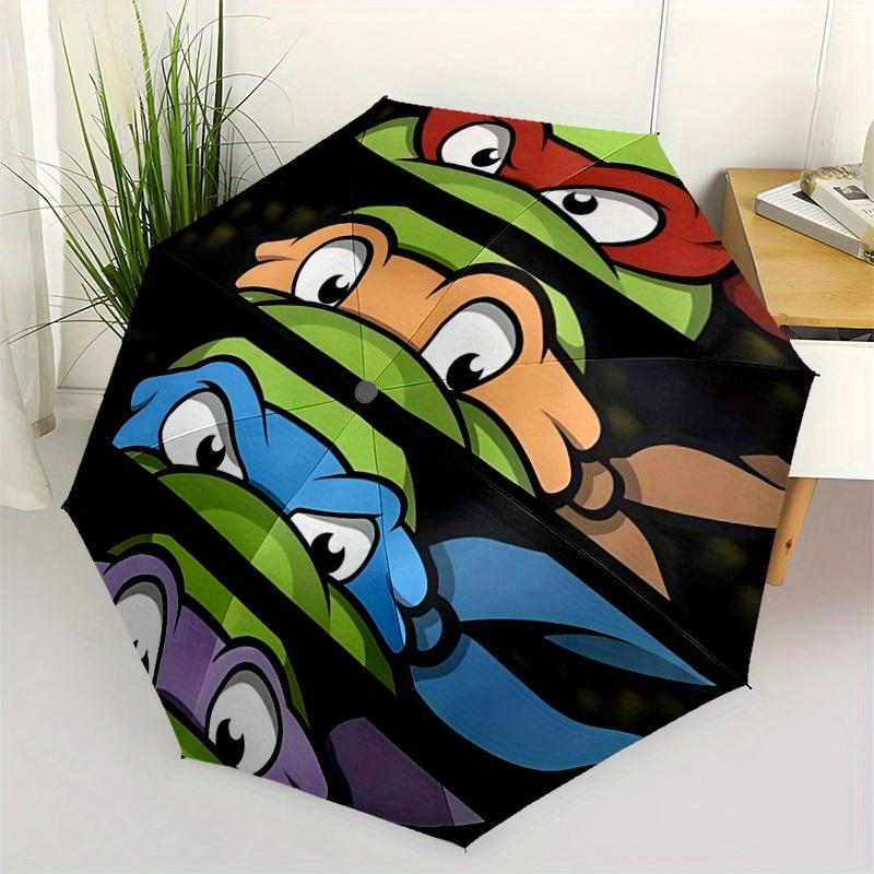 1pc Turtles Automatic Umbrella - 8-Rib Foldable Design, Outdoor Adventures, and Family Celebrations, Durable Canopy Material y250827109