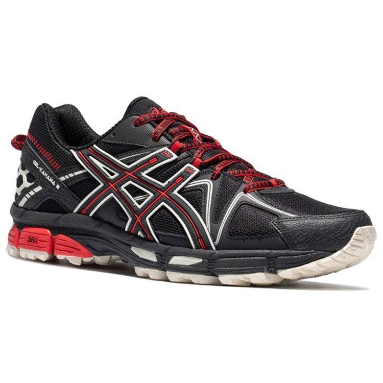 Asics Gel-Kahana 8 Модные Удобные Тканевые Синтетическая Кожа Низкие Тренировочные Беговые Кроссовки Мужские кроссовки Черные Красные 1011B109-004