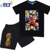 Dragon Ball Son Goku Anime T-shirt Set Kids Polyester Short Sleeve Shorts 2-piece Set Boys Girls Cartoon Clothing