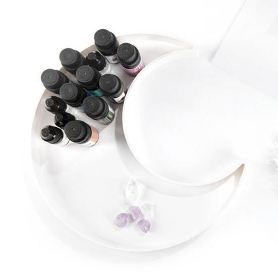 2 шт. Подставка для хранения украшений в виде солнца и луны, многоцелевой деревянный поднос для украшений, декоративная тарелка для безделушек, аккуратный органайзер для стола