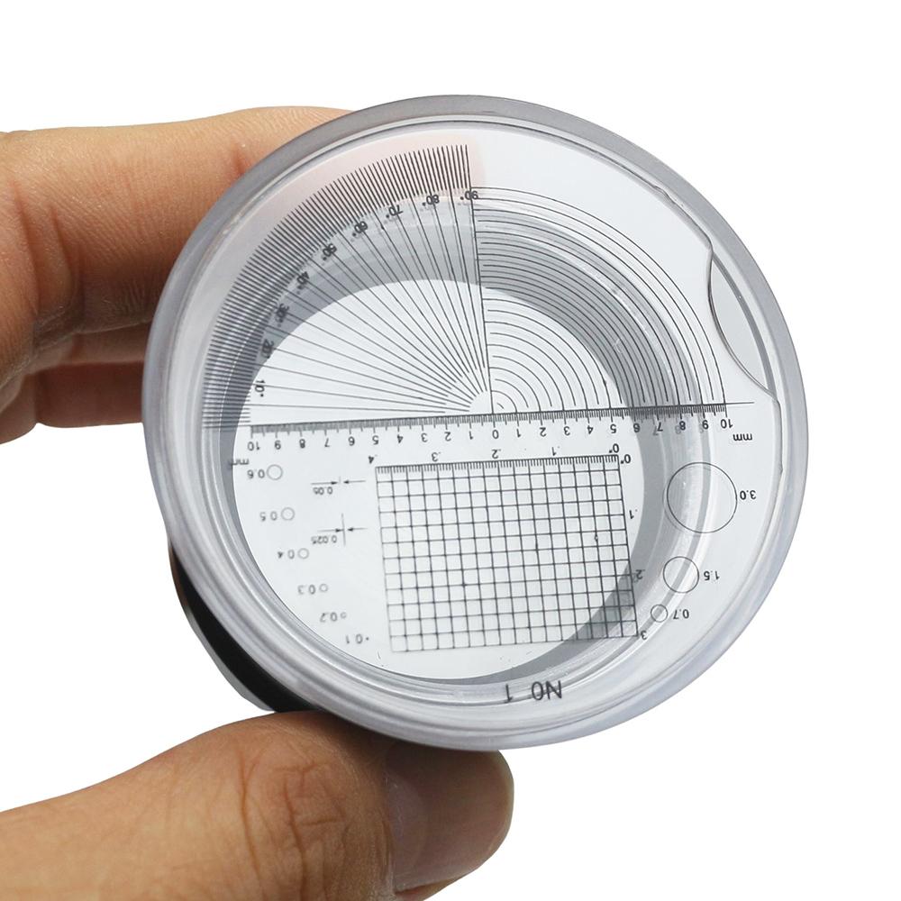 30X Scale Loupe Magnifier with 2 Scaleplates Portable Magnifying Glass Interchangeable Reticle