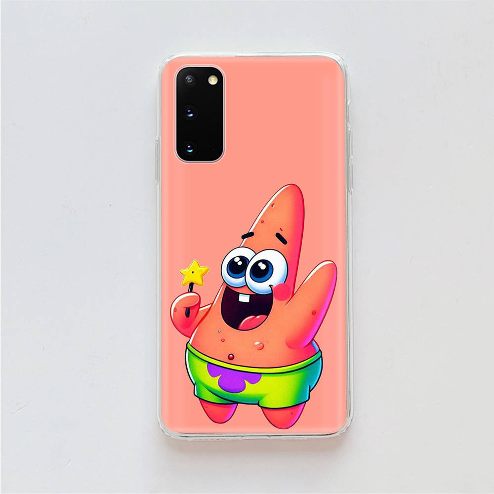 AS18 Губка Боб мультфильм прозрачный чехол для Samsung A04 A14 A23 A34 A54 M23 M33 M52 M53 Realme 10 9 C30S C35 C55 VIVO Y02 Y21 Y33S Y51 X80 V25 крышка
