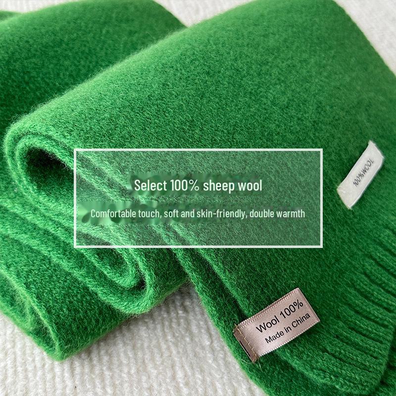 «Австралийский шарф из чистой шерсти и кашемира — унисекс, теплый, однотонный трикотаж для зимы»