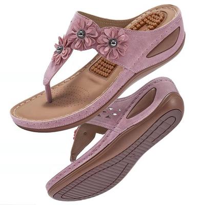 Новые летние женские сандалии, износостойкая нескользящая верхняя обувь с говяжьим сухожилием и толстой подошвой, пляжная обувь с зернистой текстурой