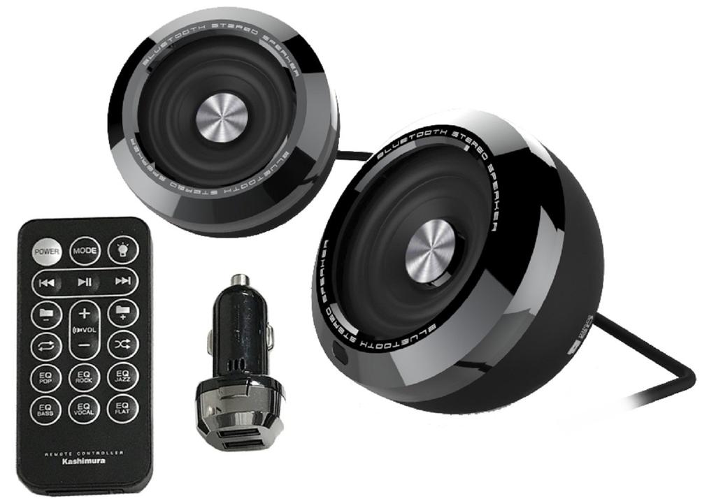 Стереодинамик Kashimura Bluetooth с эквалайзером, MP3-карта с радужным светом, дистанционное воспроизведение microSD, совместимое с функциями автомобиля, плеером,