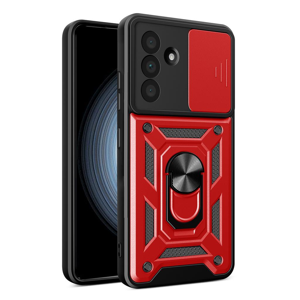 AMORUS Чехол для Samsung Galaxy A36 5G с подставкой, PC+TPU чехол для телефона со шторкой для объектива камеры