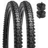 YunSCM Set of 2, 22x1.95 Tires, 22x1.95 53-457 Bicycle Tires + 22x1.75/2.25 Tubes with 32mm American Valves + Tire Lever, Y-228