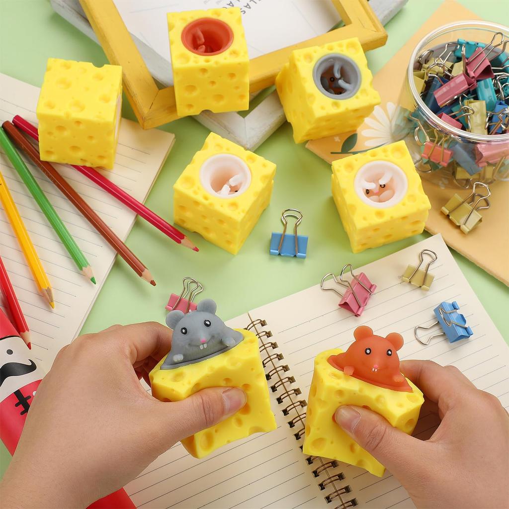 Всплывающая забавная мышь и сырный блок, антистрессовая игрушка, прятки, фигурки, снятие стресса, подарок для детей и взрослых