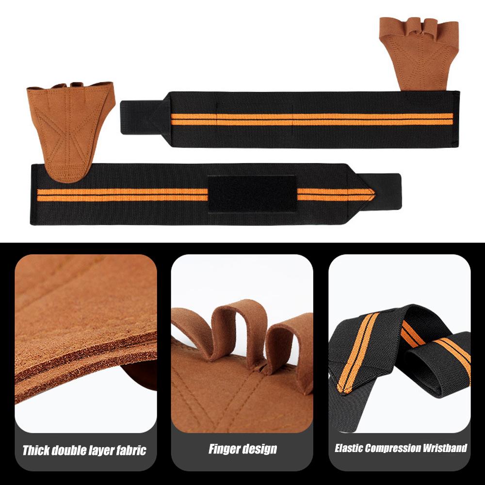 Перчатки для тренировок в тренажерном зале для тяжелой атлетики с поддержкой запястий для мужчин и женщин, полная защита ладоней, для фитнеса, упражнений, подтягиваний