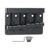 Electric Bass Bridge Tailpiece 4 String Fixed Saddle with Thickened Base Plate Hex Wrench Black