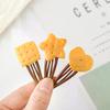 1/4Pcs Girls Cute Biscuit Hairpin Simple Cookie Shape Side Top Hair Clip Headdress Hair Ornament Hair Accessories