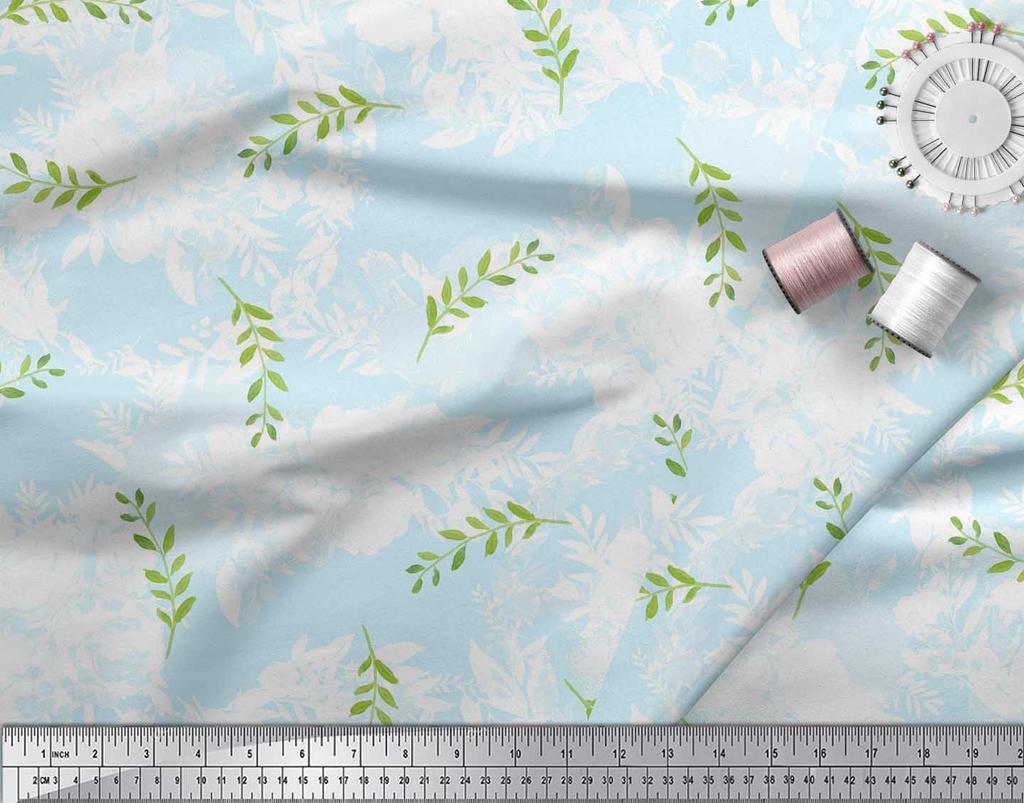 Soimoi Фиолетовый поли креп ткань пекан листья ткань принты по метрам 42 дюйма