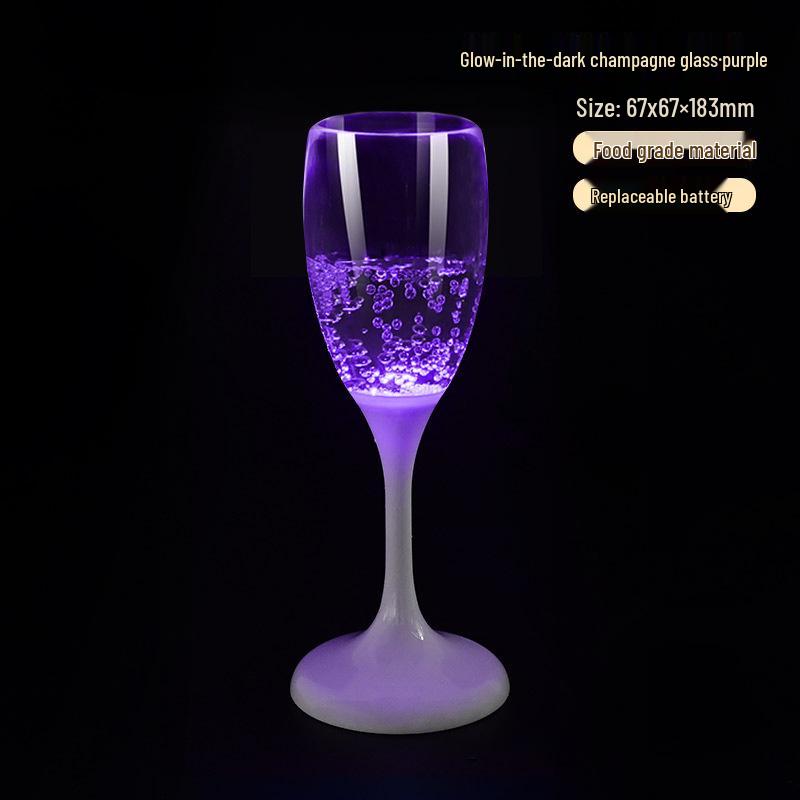 Светодиодный бокал для шампанского из пищевого пластика - Оригинальная атмосфера, свадебный банкет, винный бокал