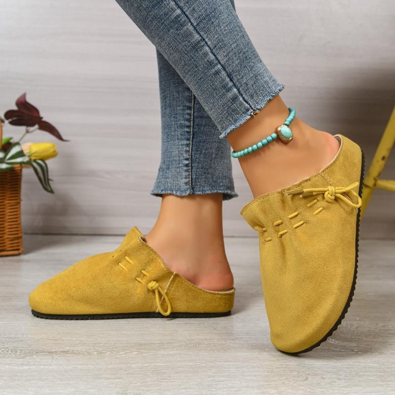 Новые ретро женские полушлепанцы на шнуровке и толстой подошве