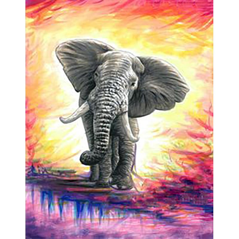 DIY Слон 5D алмазная живопись полная круглая дрель Алмазная вышивка животные мозаика наборы страз настенное искусство домашний декор подарок
