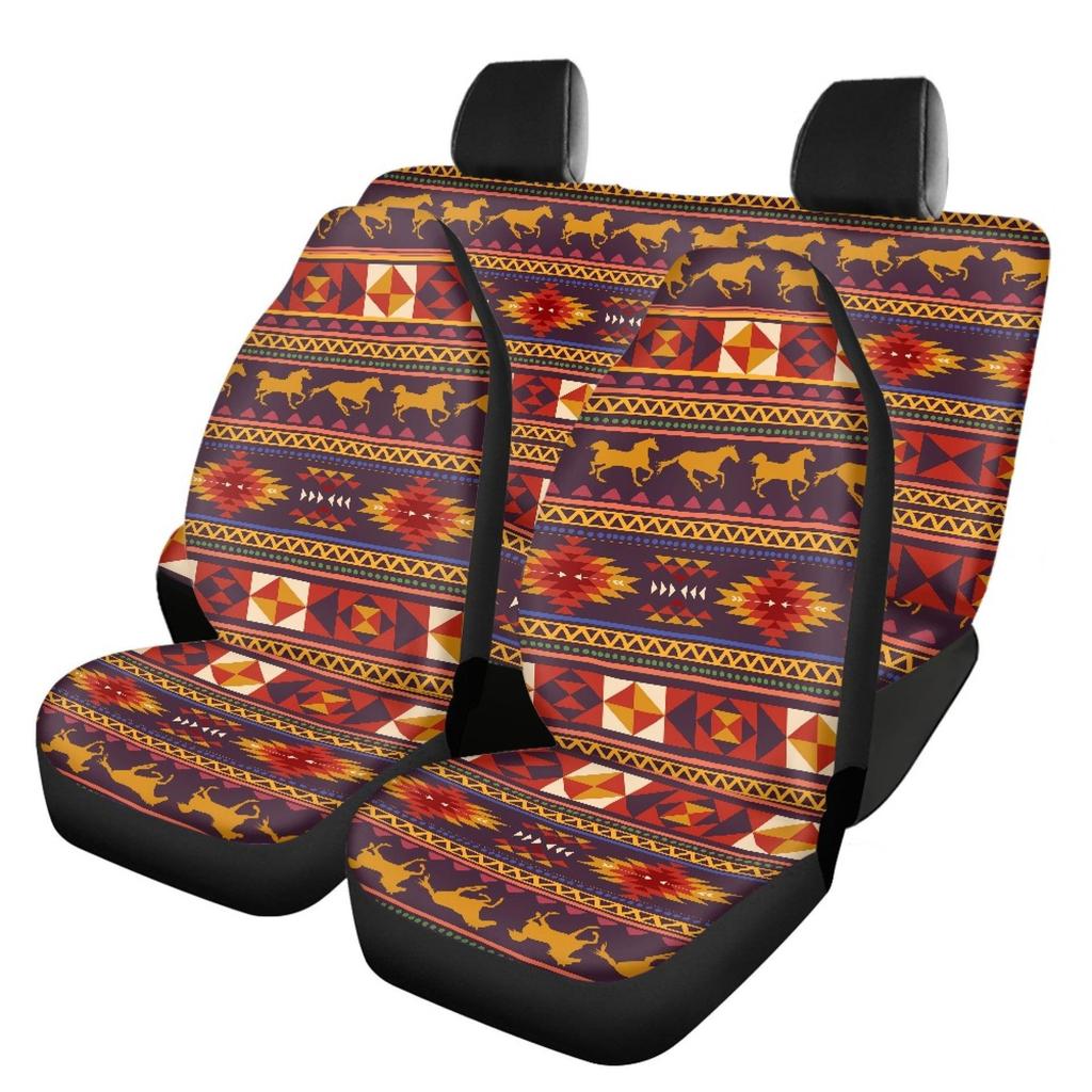 Halloween Printed Auto Parts, Laitu Car Front And Rear Seat Cover Universal 5-Piece Set