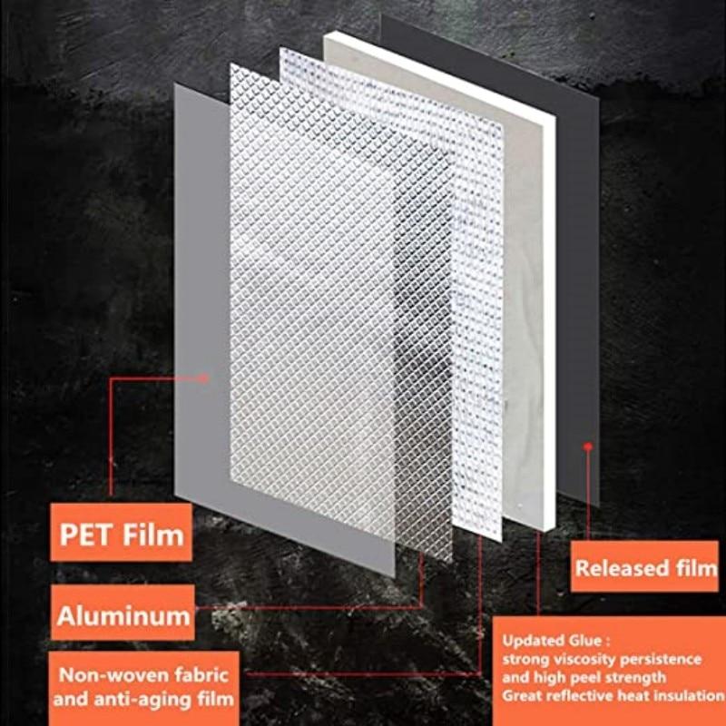 10M Aluminum Foil Butyl Waterproof Tape, High Temperature Resistant Leak Repair Sticker for House Walls and Water Pipes