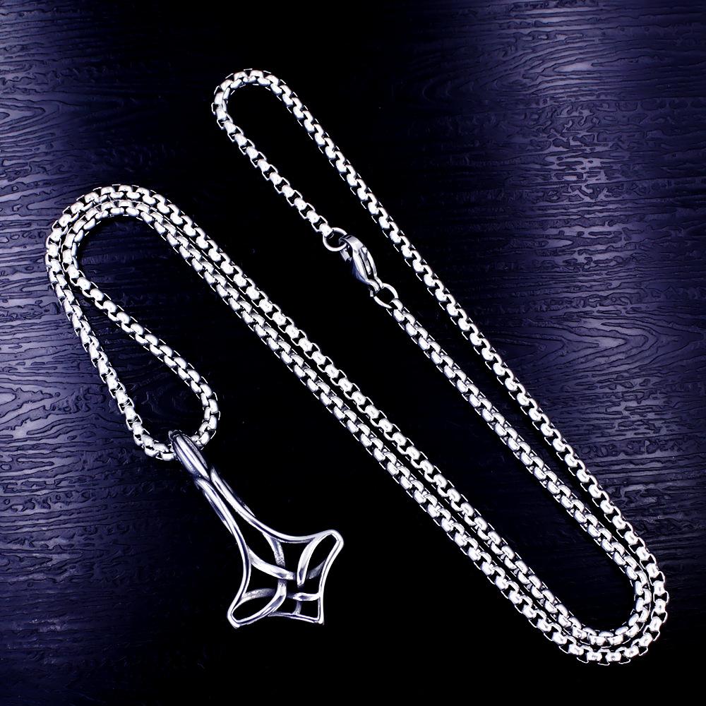 New Hammer Pendant Viking Hollow Titanium Steel Temperament Necklace