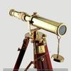 Style Vintage Brass Telescope with Wooden