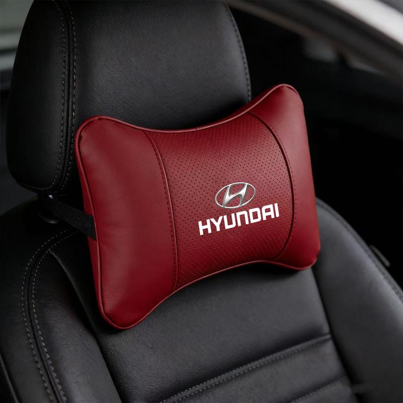 High-quality Leather Car Seat Headrest Memory Foam Comfort Pillow Auto Interior For Hyundai NLINE Genesis I30 I20 I10 Venue Getz PP37