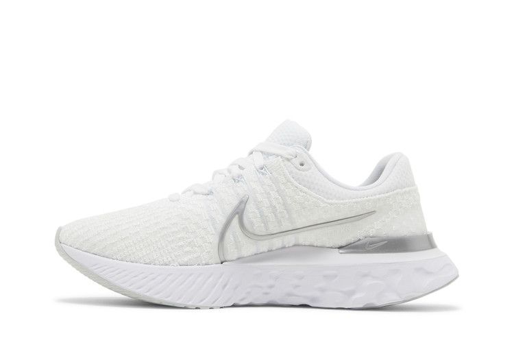 Nike React Infinity Run Flyknit 3 White Metallic Silver (Women's)