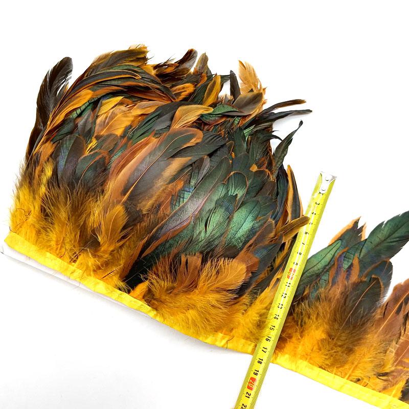 5-10Meter Natural Chicken Rooster Tail Feather Trims Fringe Plume for Needlework Sewing Accessories Decoration 13-18cm