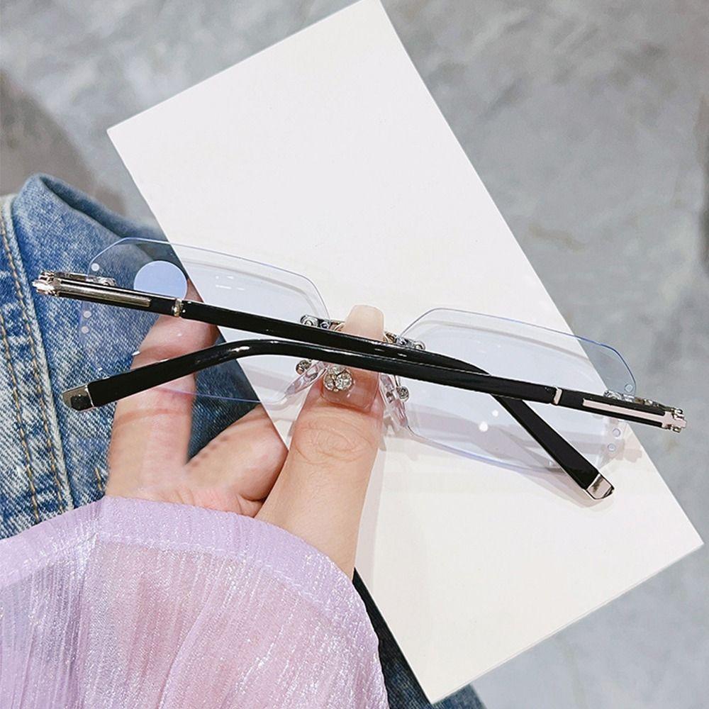 Очки для чтения, блокирующие синий свет, защита глаз, очки при дальнозоркости, винтажные, роскошные, без оправы, с обрезанным краем