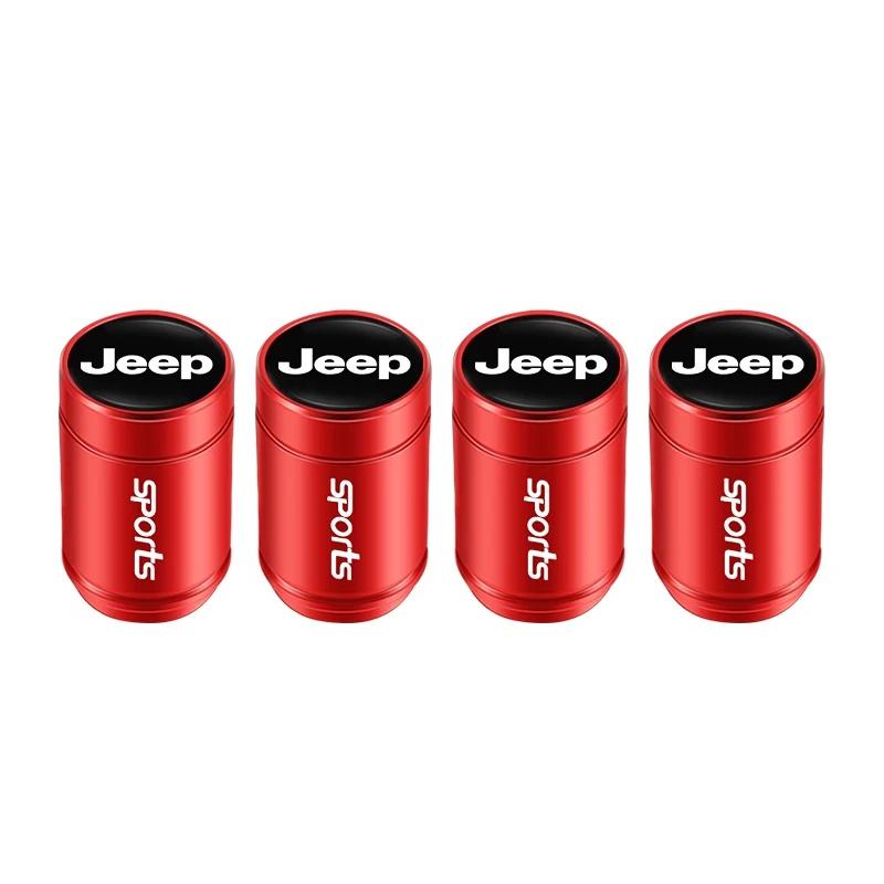 CRTILZ1 4Pcs 3D Metal Car Tire Valve Stem Caps Dustproof for Jeep Renegade Wrangler Grand Cherokee Compass Patriot Auto Wheel Accessory