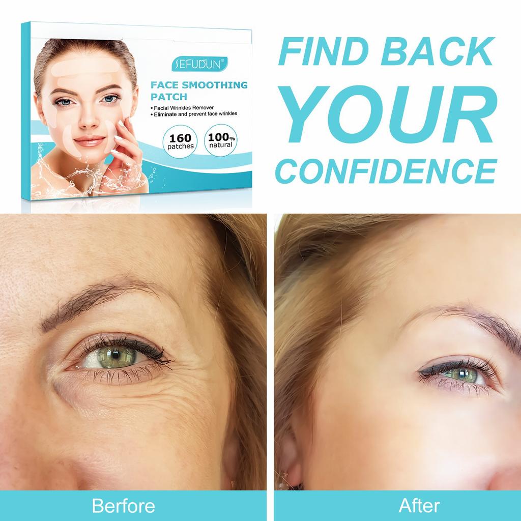 SEFUDUN 10 листов пластырей для лица, набор из 16 шт. подушечек для удаления морщин для лба, щек, шеи, против морщин