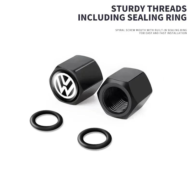 Car Wheel Tire Valve Stems Cap With Keychain Car interior Accessories For Volkswagen T-Roc A1