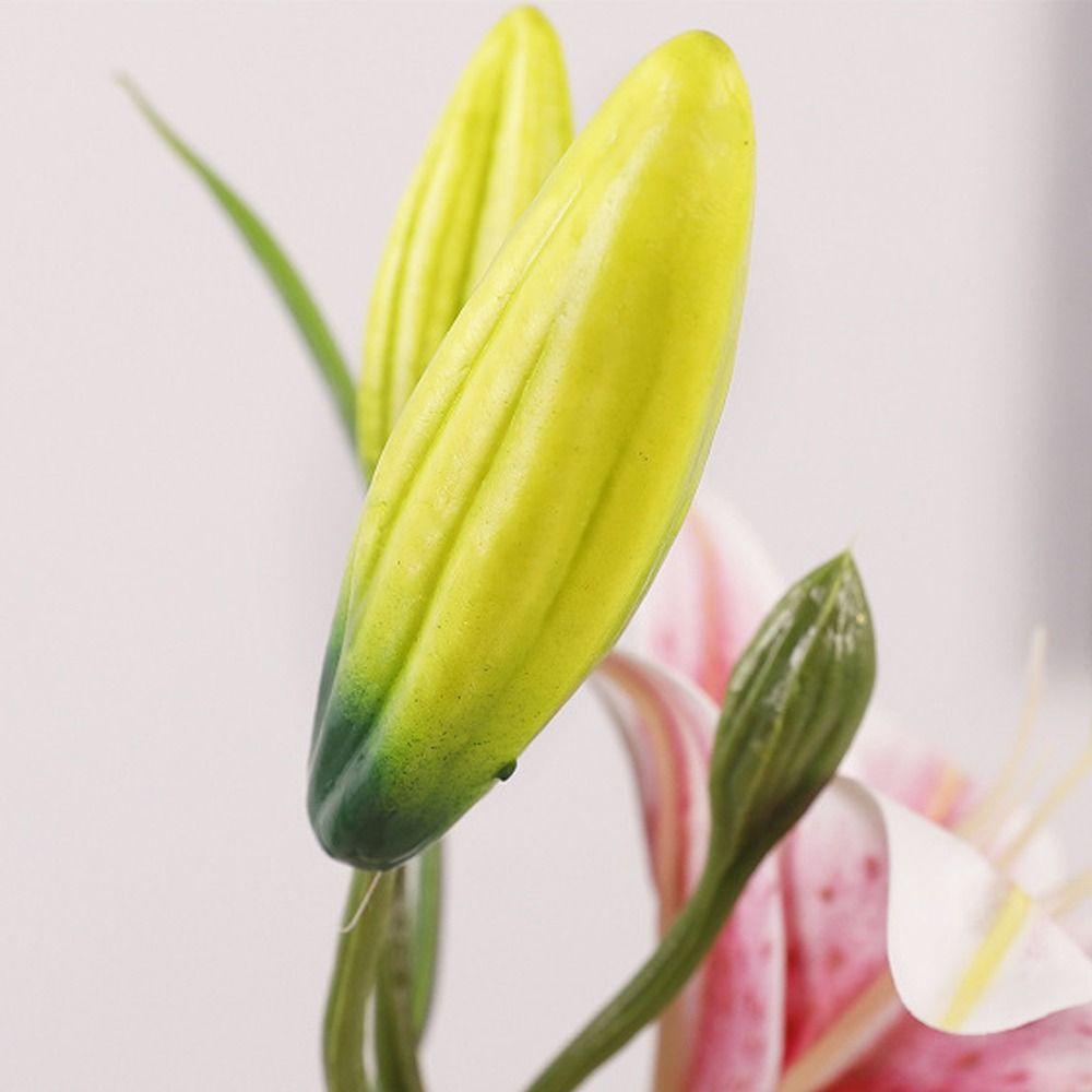 Шелковая лилия Брауна с эффектом реального прикосновения, пластиковые искусственные цветы для гостиной, для рабочего стола