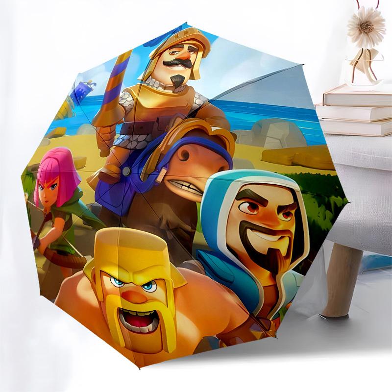Clash Royale, Heroes- Automatic Opening and Closing, 8-rib Structure Portable Umbrella, Suitable for Men and Women in All Seasons - Perfect