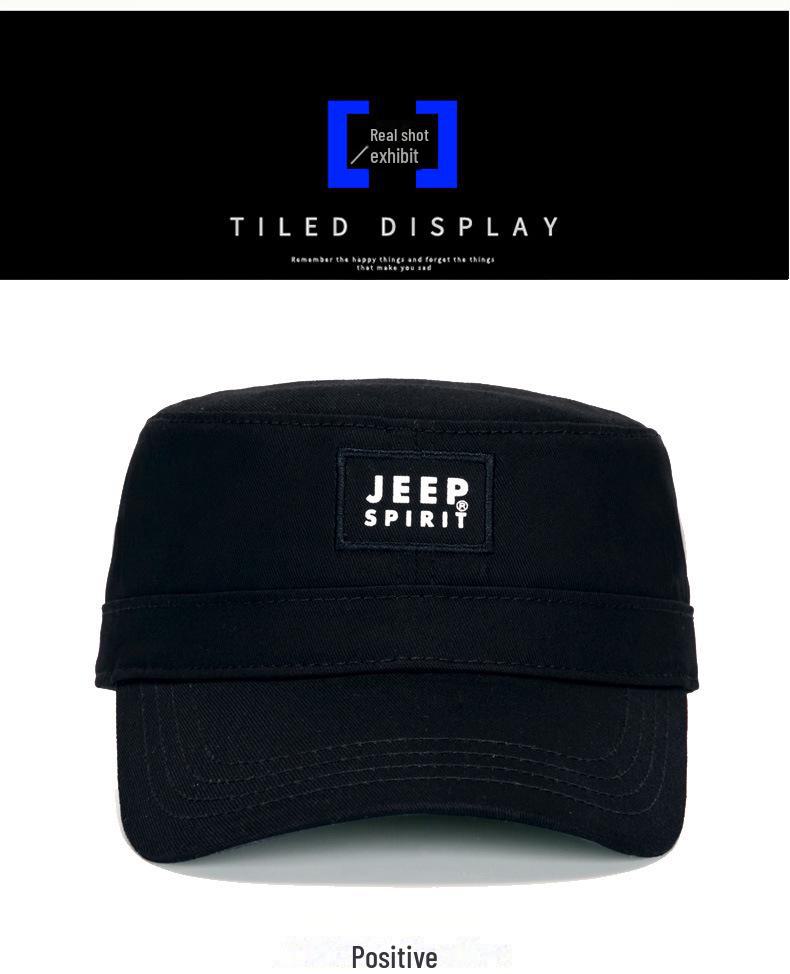 Мужская кепка Cross-Border Outdoor Jeep Flat Cap — полностью закрывающая, большого размера, вышитая, из хлопка