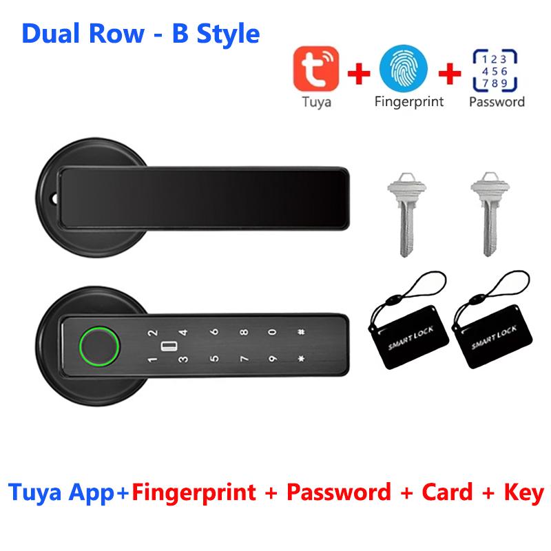 Tuya Smart Fingerprint Door Lock Bluetooth Wireless Password Unlock Keyless Entry Door Lock Home Security Remote Electronic Lock