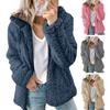 Women Winter Sherpa Fleece Short Jacket Hooded Zipper Cardigan Coat Warm Casual Solid