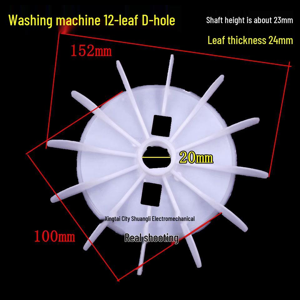 Single-Phase Motor Fan Plastic Water Pump Hoist with D and AOL Hole, 15/18/20/22 Round Hole Options, Cooling Fan Blade