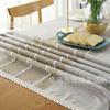 Waterproof Jacquard Imitation Cotton And Linen Embroidery Fringed Tablecloth Lace Geometric Rectangular Dining Table Coffee Table Tablecloth