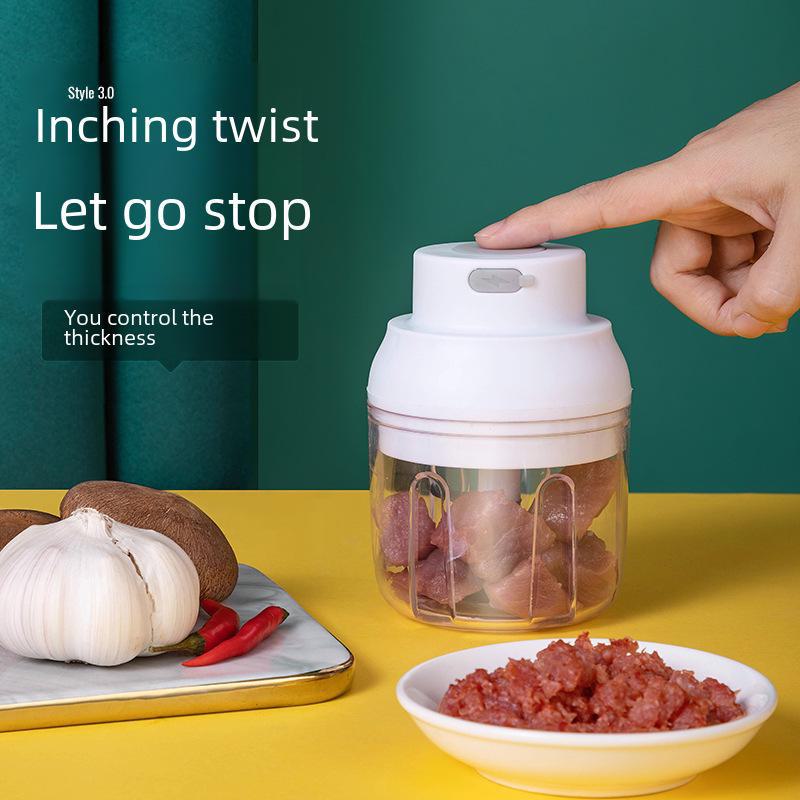 Compact Electric Garlic Grinder & Baby Food Processor - Multifunctional Kitchen Tool for Garlic Paste and More