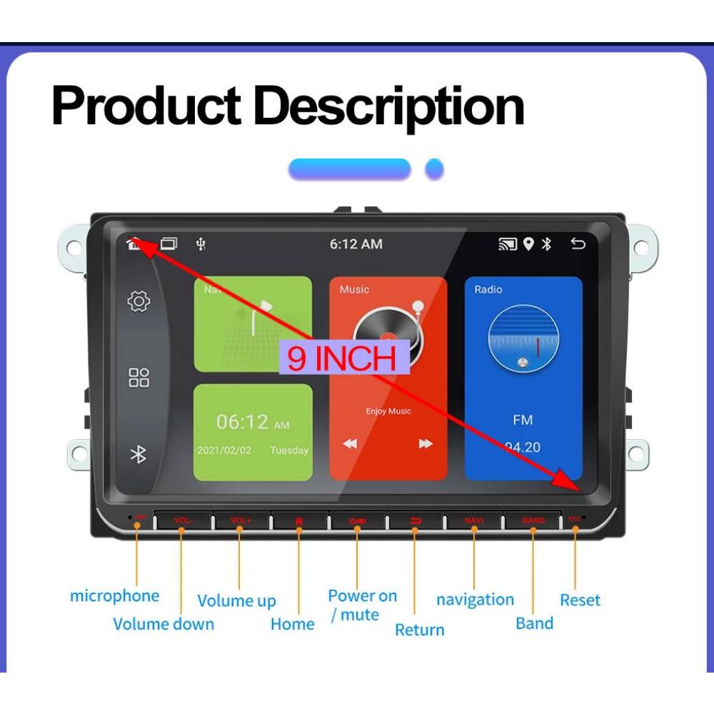 Car Radio Multimedia Player For Volkswagen/Golf/Polo/Tiguan/Passat/b7/b6/SEAT/Leon/Skoda/Octavia 2 Din Android Carplay GPS Autoradio 1+32GB
