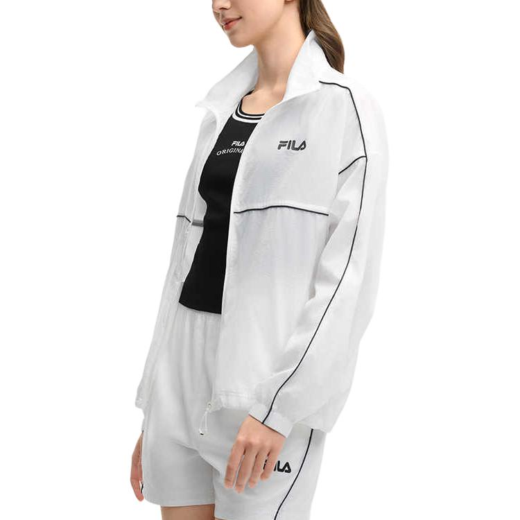 Fila Lifestyle Оригинальное Универсальное Повседневное Поло на Молнии с Длинным Рукавом Женские рубашки Облачно-Грибной-Белый F11W529704F-WT