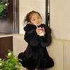 Autumn Winter Thickened Parent Child Style Clothes for Girls Kids Coat Thicken Korean Imitation Warm Large Collar