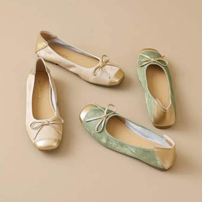 Французские балетки на плоской подошве женские 2025 новые туфли на мягкой подошве туфли-лодочки женские универсальные маленькие кожаные туфли Мэри Джейн