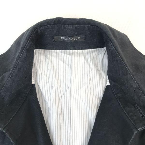 ATELIER SUB короткий тренч мужской S-M 48 черный хлопок(ИСПОЛЬЗОВАЛ)