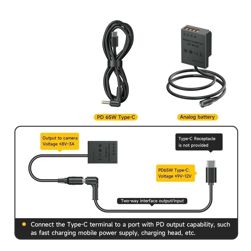 NP-W126 Dummy Battery NP W126 CP W126 DC Coupler for Fujifilm XT3 XT30 XT2 XT1 X-T200 X-Pro2 X-Pro3 X-S10 X-E X-T30II