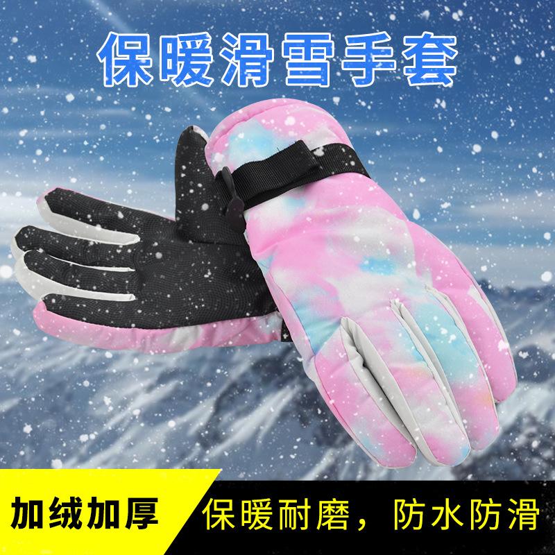 New outdoor ski gloves for autumn and winter sports, fleece-lined, ten-finger touch screen, warm gloves for mountaineering and cycling, suitable for