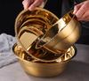 Круглая толстостенная миска-супница из нержавеющей стали Кухня Ванная Комната Бытовая Овощная Мойка золото золотой Миска для смешивания Салатница Большая суповая миска