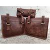 Кожаная седельная сумка Мотоциклетная сумка Кожаная сумка из шкуры буйвола Мотоциклетная седельная сумка Коричневые кофры для мотоцикла ручной работы Набор из 3 сумок