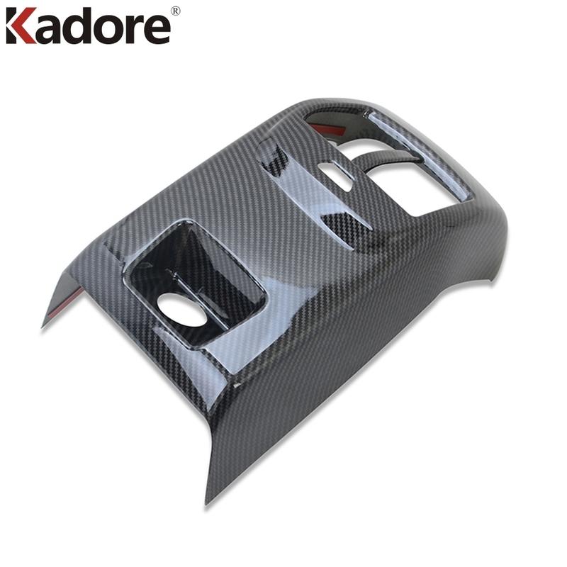 For Ford Focus Carbon Fiber Car Armrest Rear Air Condition Vent Outlet Cover Trim Interior Accessories